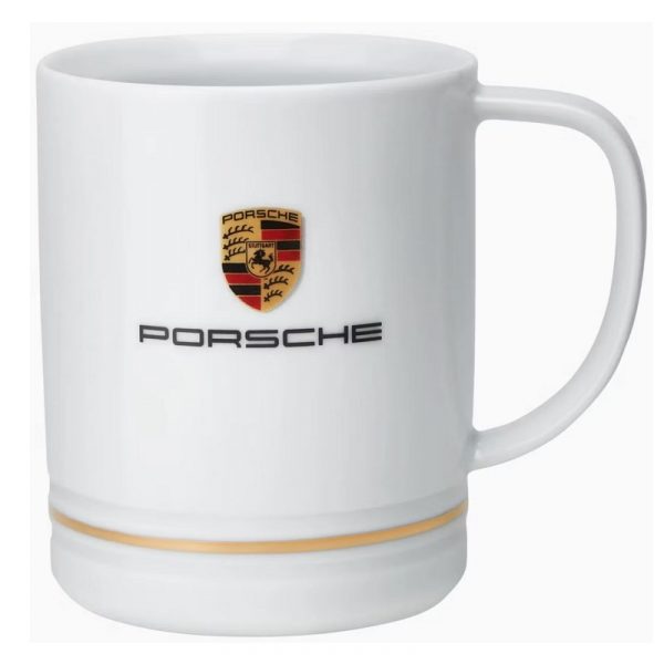 WAP 050 607 0M BIG Porsche Large White Porcelain Mug with Crest and Gold Ring 0.42L