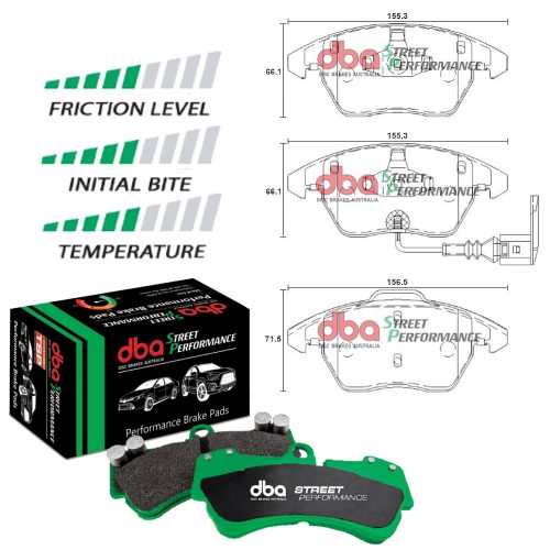DBA Street Performance Brake Pad Set Front Audi 8J TT / TFSI / TTS / RS / V6 / Quattro