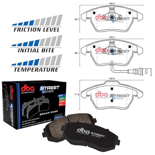 DBA Street Series Ceramic Brake Pad Set Front Audi 8J TT / TFSI / TTS / RS / V6 / Quattro