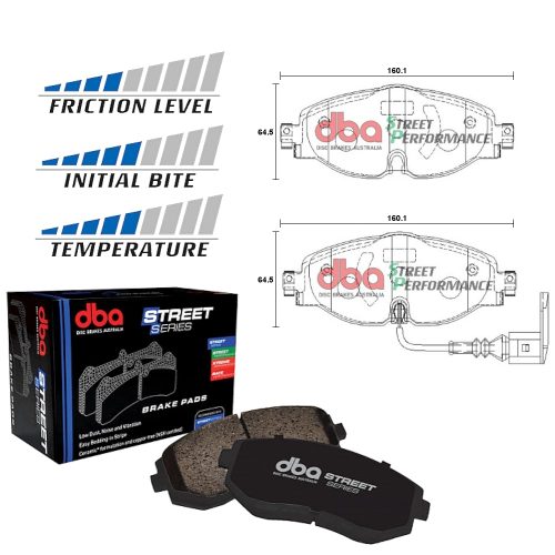 DBA Street Series Ceramic Brake Pad Set Front Audi 8S TT / TFSI / TDI / TTS / Quattro