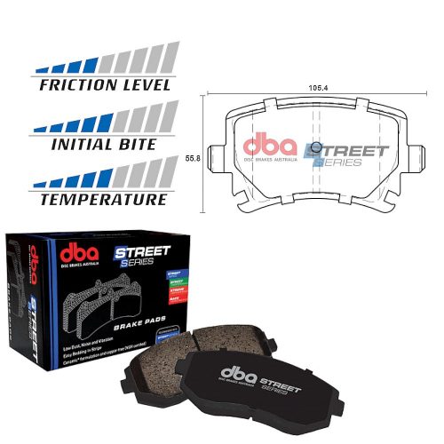 DBA Street Series Ceramic Brake Pad Set Rear Audi 8J TT / TFSI / TTS / V6 / Quattro