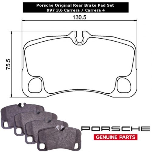 Porsche Original Equipment Rear Brake Pad Set 997 Gen 2 Carrera / Carrera 4 / Targa 4
