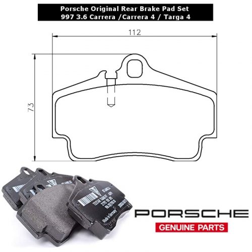 Porsche Original Equipment Rear Brake Pad Set 997 Gen1 Carrera / Carrera 4 / Targa